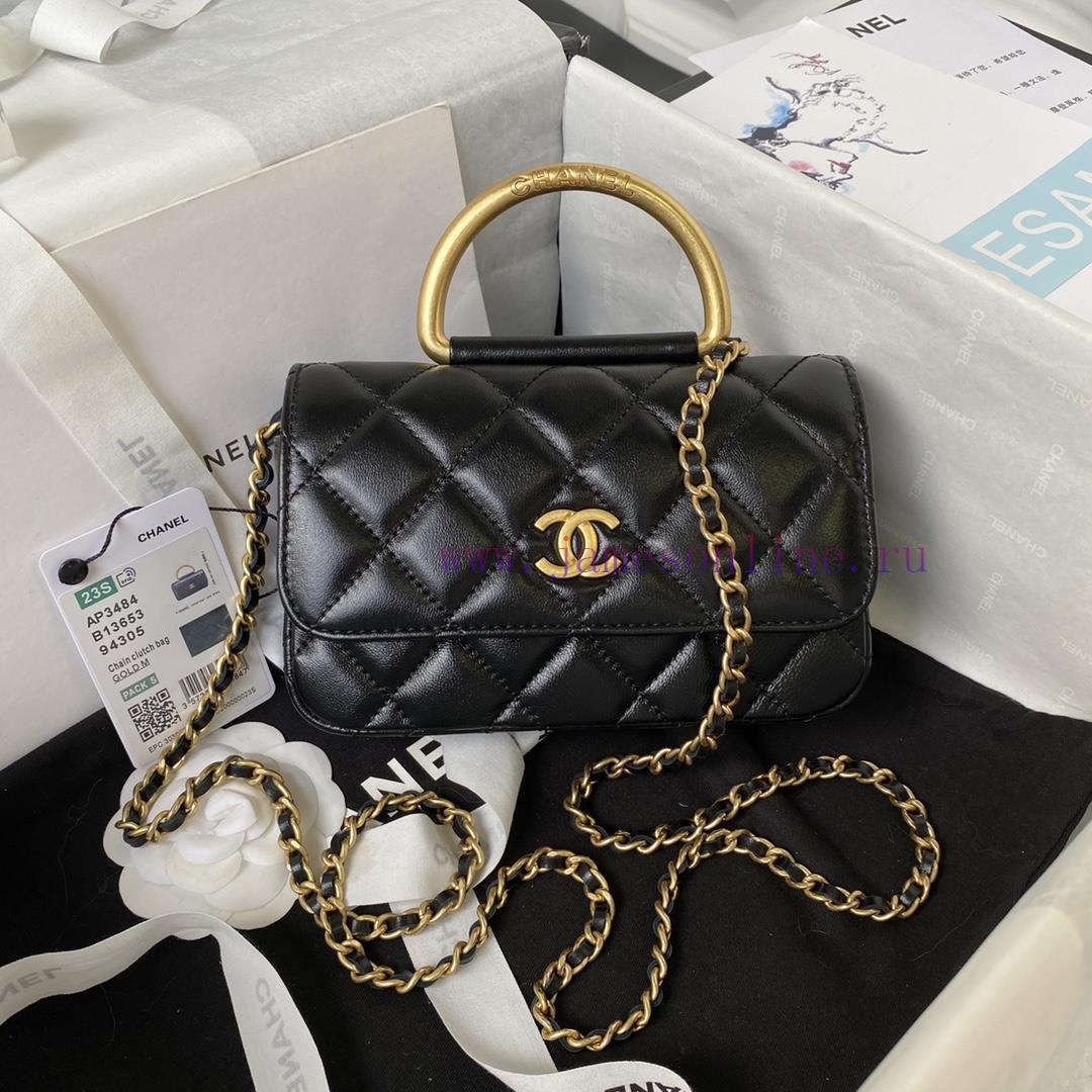 Chanel Bag Chanel 23B metal wristband flip phone caseBright sheepskin with a single color an ungnjm12 - Image 2
