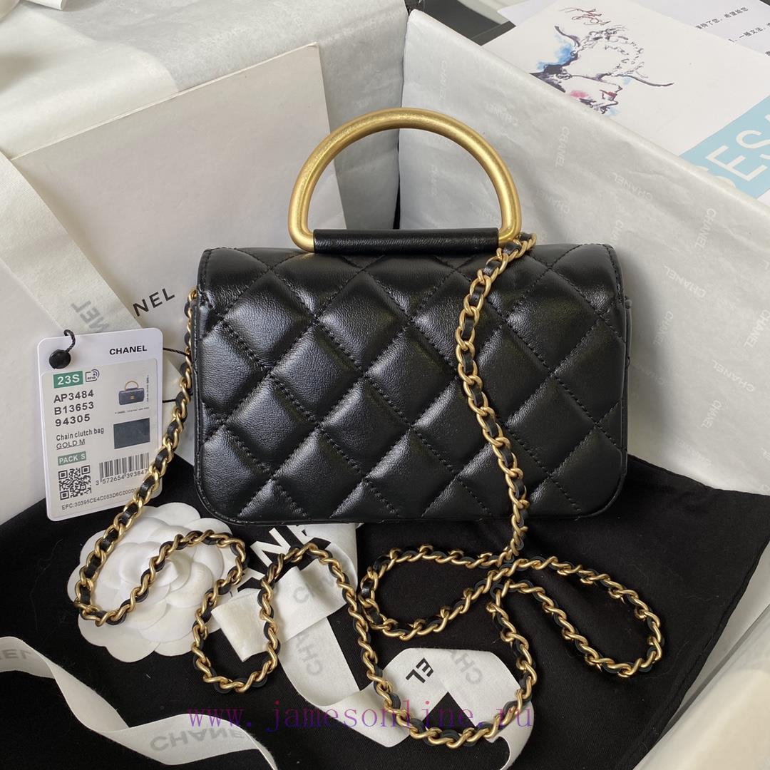 Chanel Bag Chanel 23B metal wristband flip phone caseBright sheepskin with a single color an ungnjm12 - Image 3
