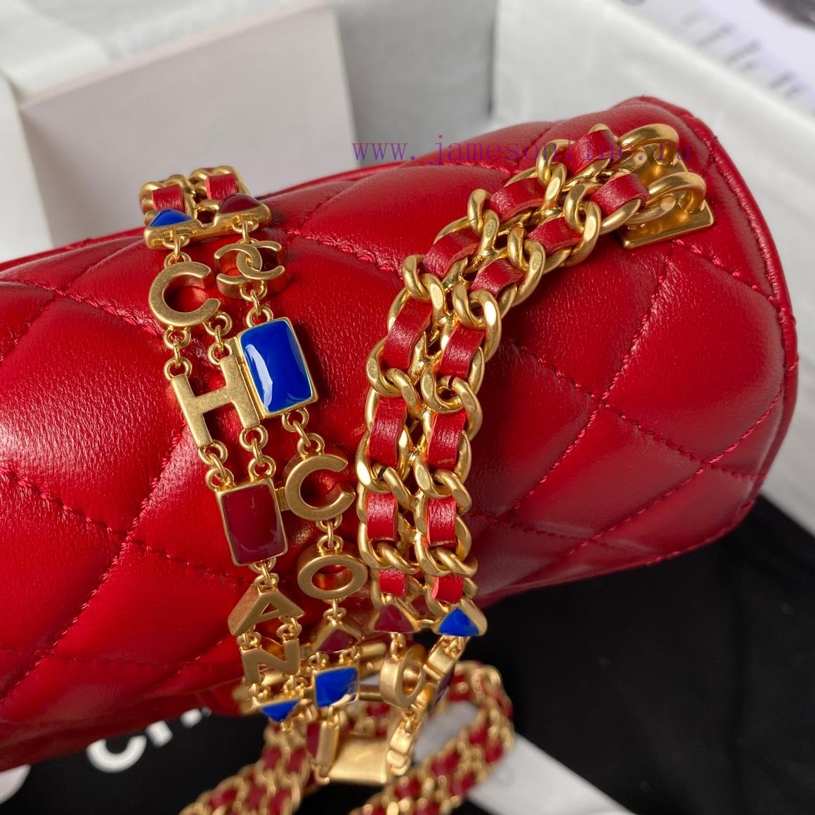 Chanel Bag 𝗖𝗵𝗮𝗻𝗲 1 𝟮𝟮 New | Grass series in stockEnamel with retro chain square fat AS3432AS j8axdckr - Image 6