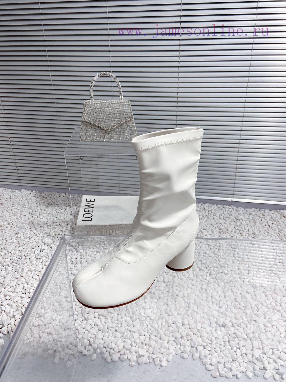 High qualityMaison Margiela MM6 new round heel pinch toe elastic boots and short bootsMaterionp0o3vr - Image 6