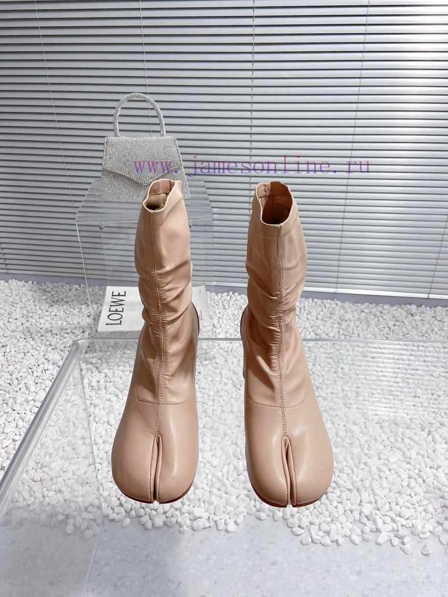 High qualityMaison Margiela MM6 new round heel pinch toe elastic boots and short bootsMateri0ymlwafn - Image 3