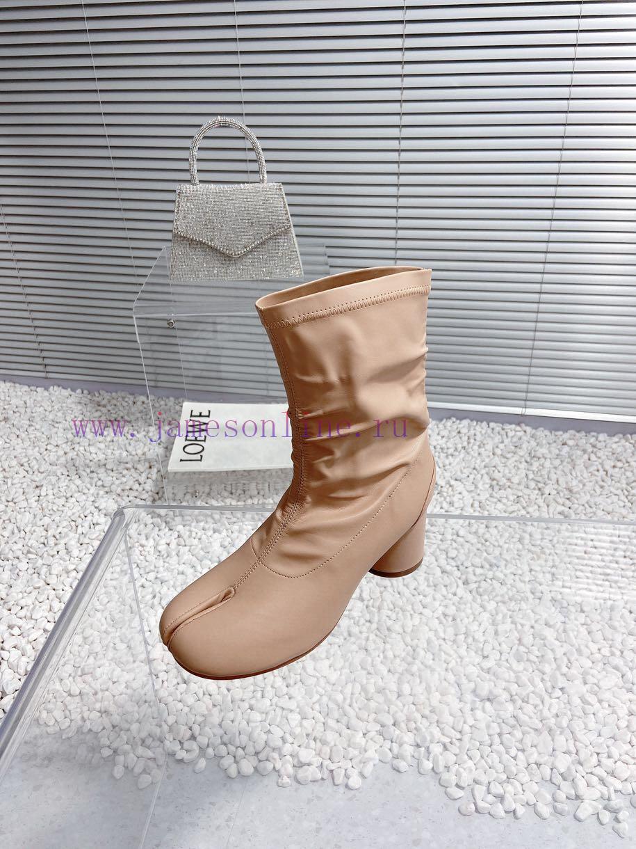 High qualityMaison Margiela MM6 new round heel pinch toe elastic boots and short bootsMateri0ymlwafn - Image 5
