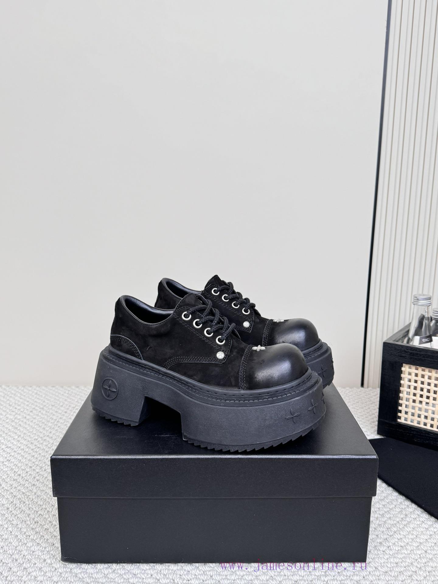 SMFK China-Chic Tide's latest popular cross flower big head thick soled derby shoesVersatile3o1c64r3 - Image 3