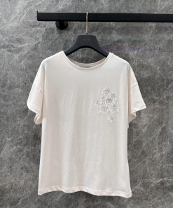 ZT61076 Dior 25Ss Spring/Summer New Letter Embroidered Round Neck Flying Sleeve T-shirt | Made 3vd310as