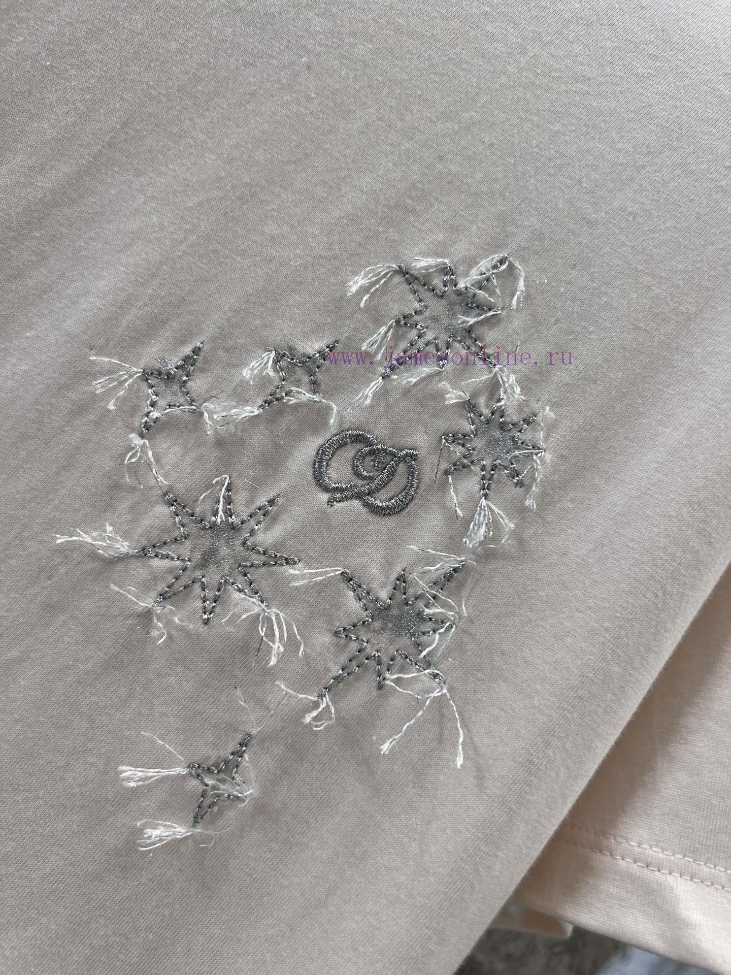 ZT61076 Dior 25Ss Spring/Summer New Letter Embroidered Round Neck Flying Sleeve T-shirt | Made 3vd310as - Image 6