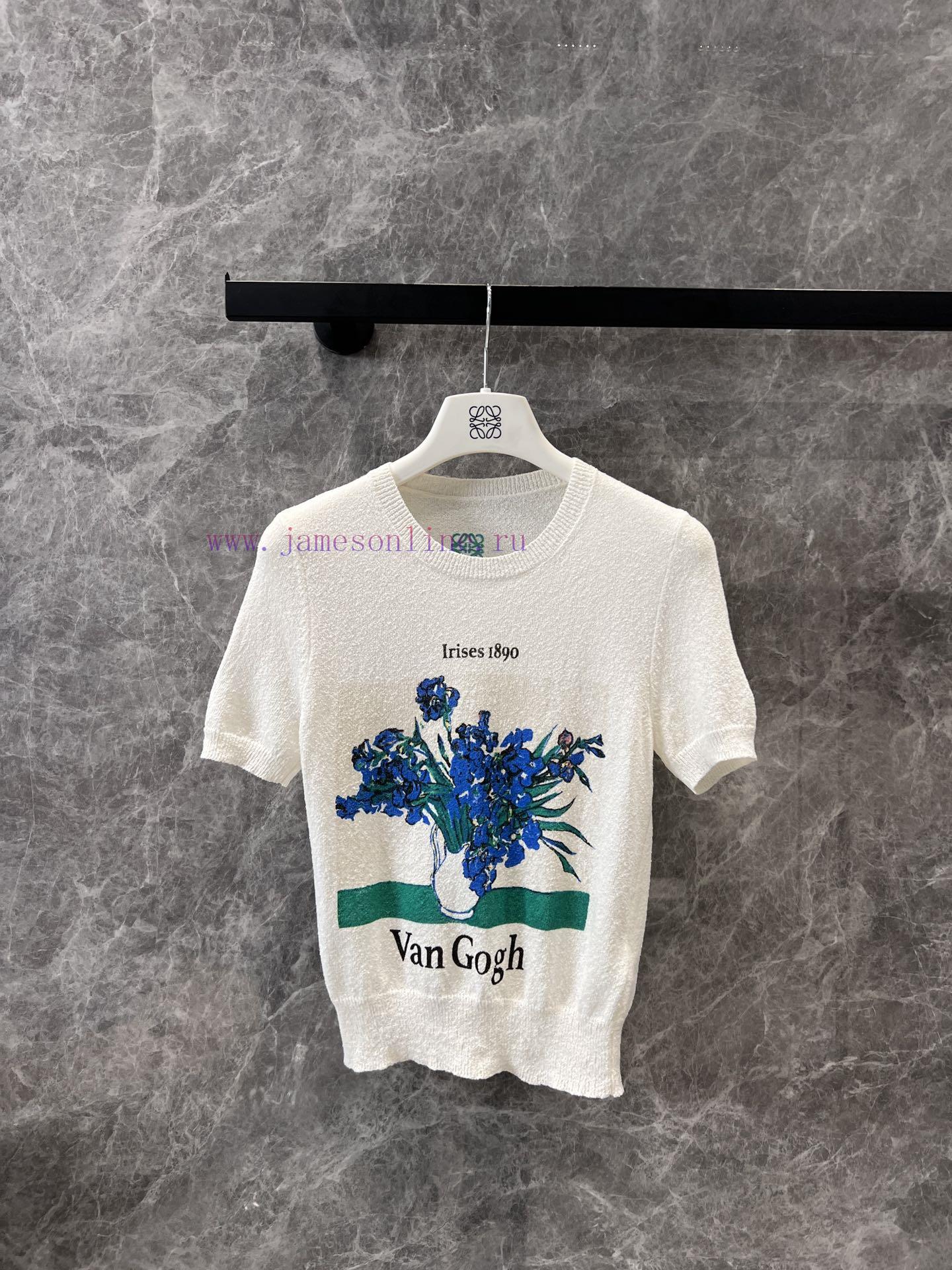 ZT61077 Loewe 25Ss Spring/Summer New Iris Texture Short Sleeve Knitted T-shirt | Developed By Y avo17r0e