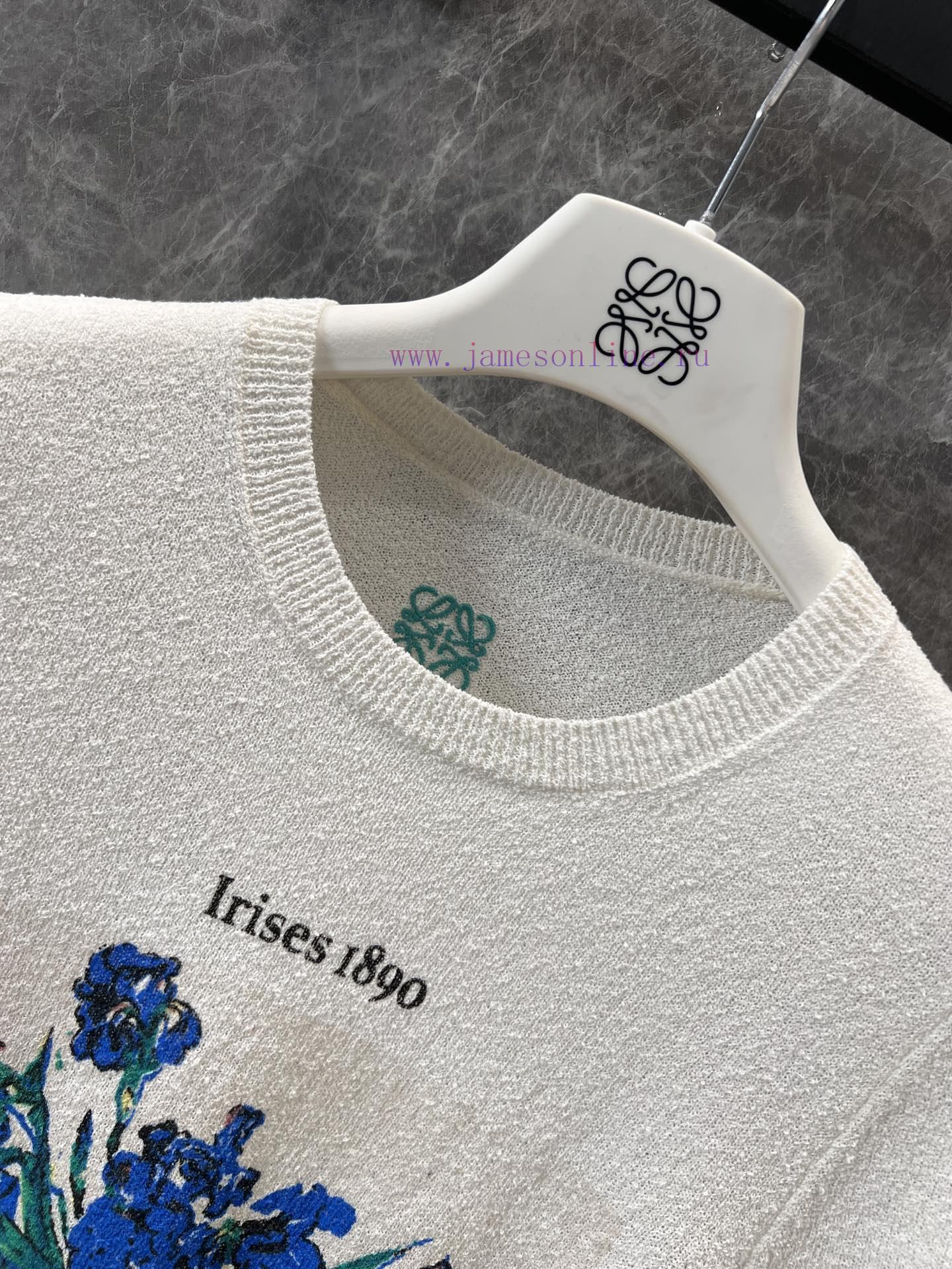 ZT61077 Loewe 25Ss Spring/Summer New Iris Texture Short Sleeve Knitted T-shirt | Developed By Y avo17r0e - Image 6