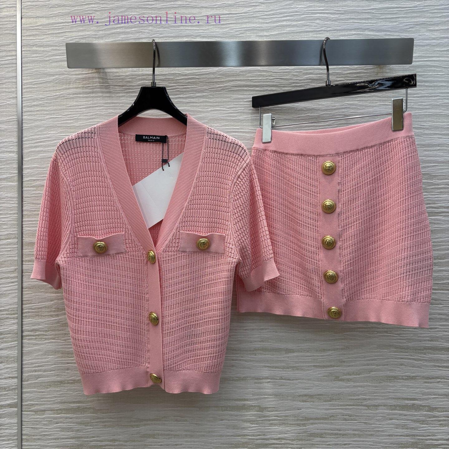 CT77523 Balman 25 Spring/Summer Slim Fit V-neck Knitted Set V-neck Short Sleeve Cardigan+Arm Hu ce2byxlb