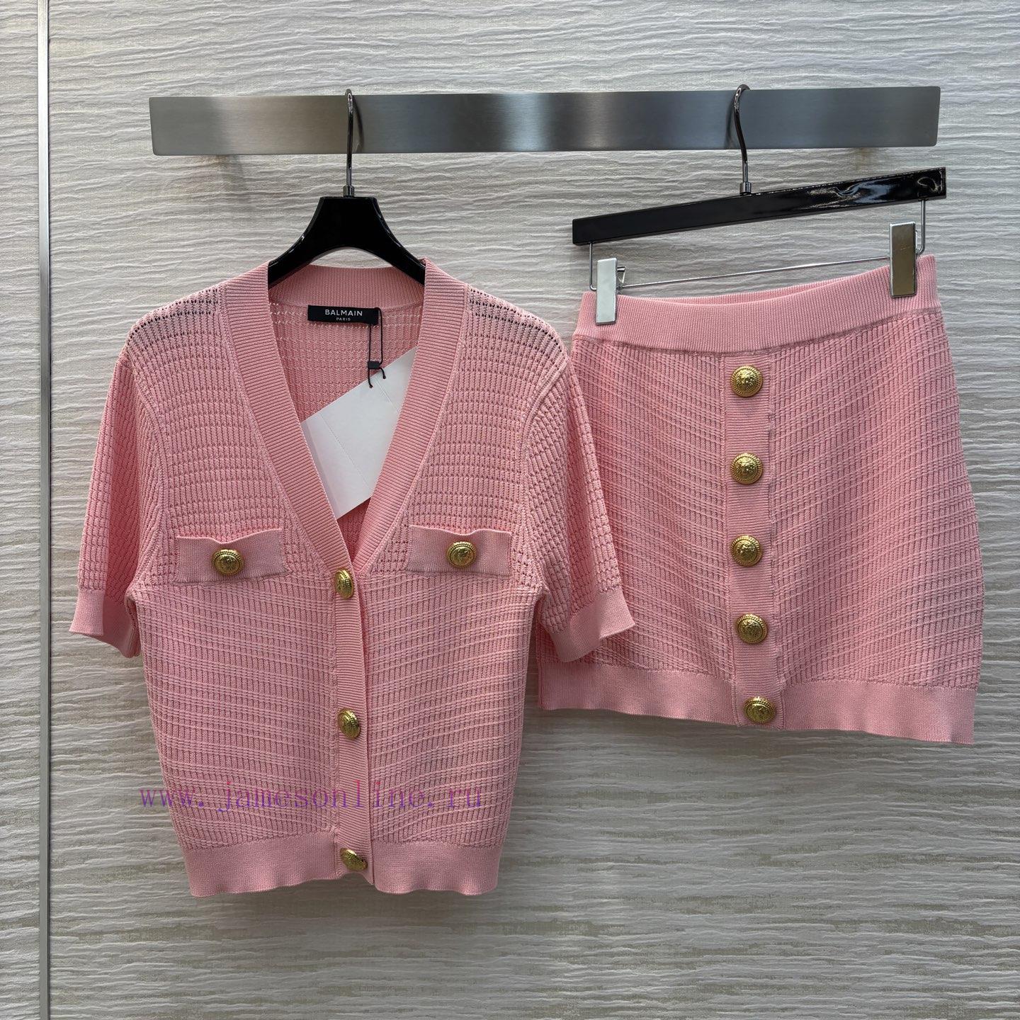 CT77523 Balman 25 Spring/Summer Slim Fit V-neck Knitted Set V-neck Short Sleeve Cardigan+Arm Hu ce2byxlb - Image 2