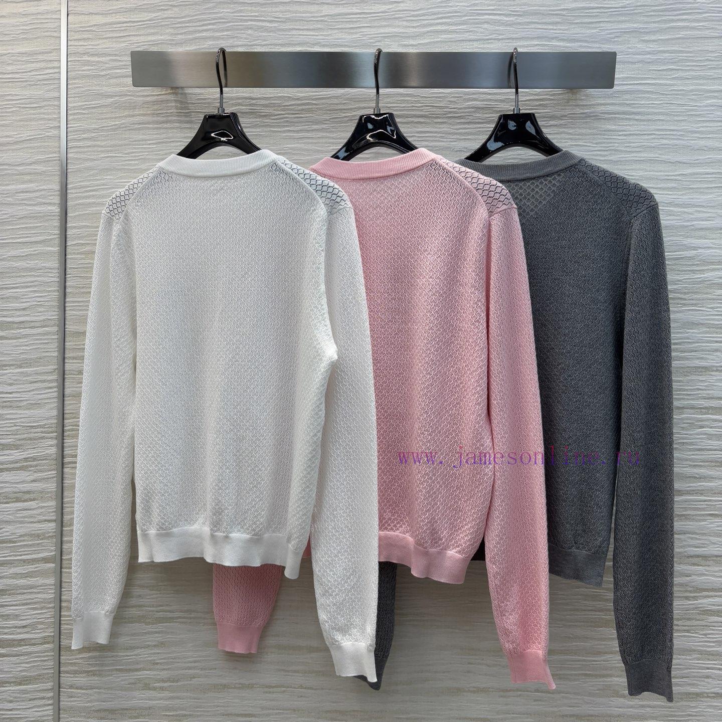 CW77527 Miu Miu Miu Miu 25 Spring/Summer New Hollow Knitted Cardigan Is A Must-have Casual Item sd92vplm - Image 9