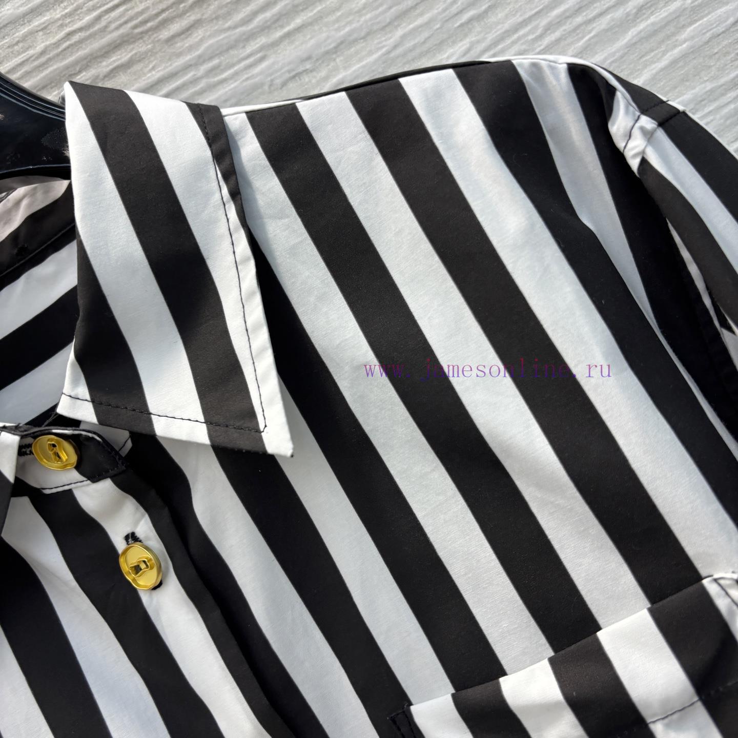 CC77533 ScHermes 25 Early Spring New Item Metal Buckle Decorative Striped Shirt Woven Striped C 30ewo8nn - Image 5
