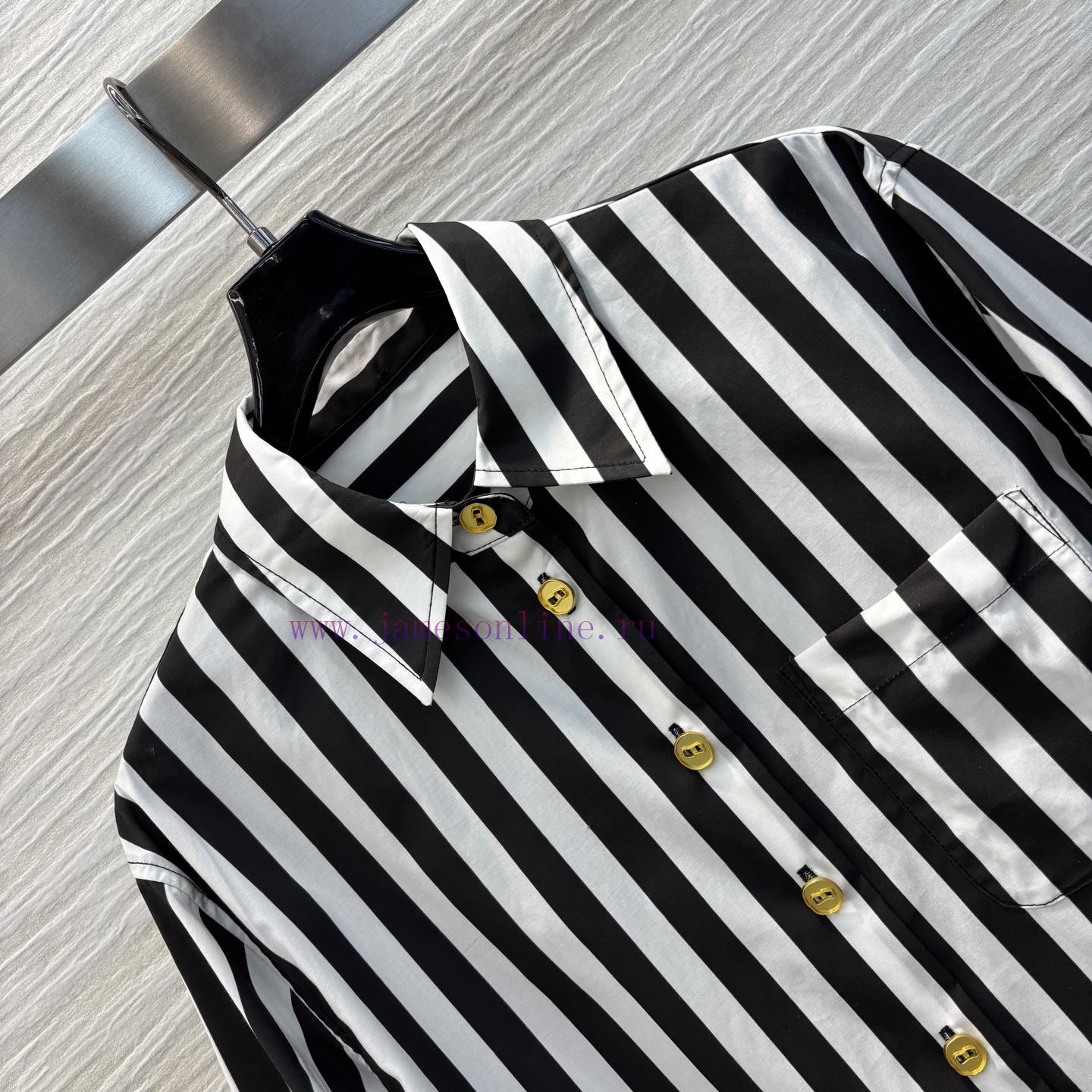 CC77533 ScHermes 25 Early Spring New Item Metal Buckle Decorative Striped Shirt Woven Striped C 30ewo8nn - Image 6