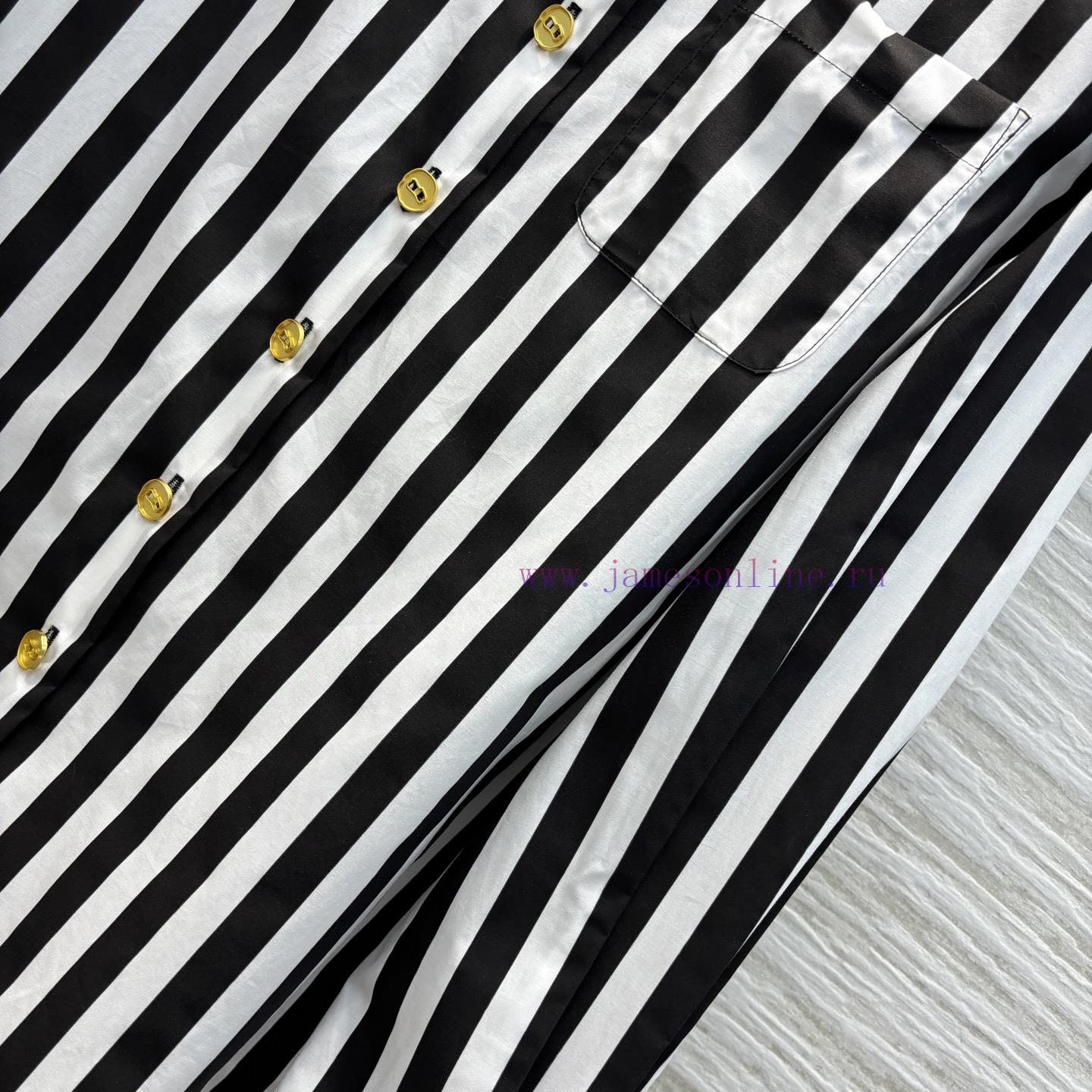 CC77533 ScHermes 25 Early Spring New Item Metal Buckle Decorative Striped Shirt Woven Striped C 30ewo8nn - Image 8
