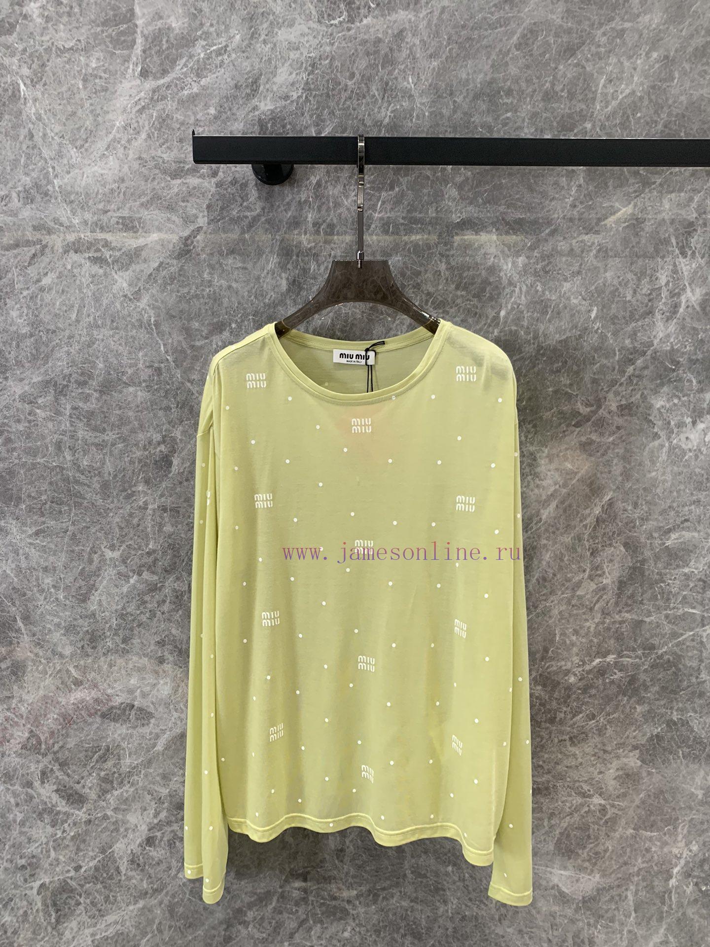 ZT57318 Miumi * 24SS Spring/Summer New Product Lightweight Logo Wave Dot Printed Sunscreen Base vsot1exe