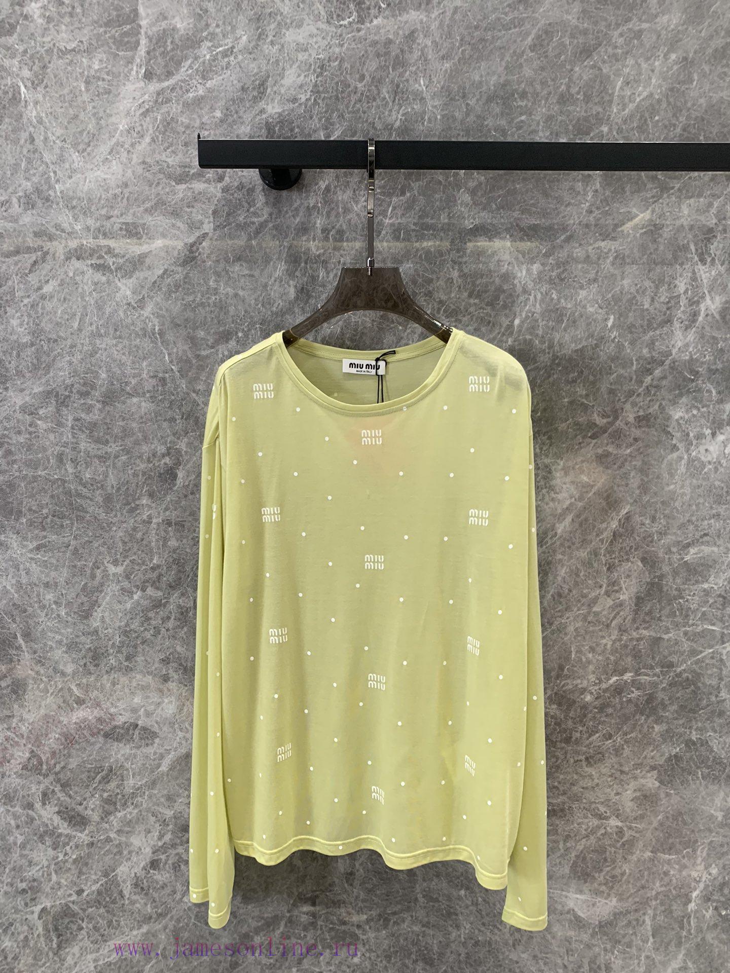 ZT57318 Miumi * 24SS Spring/Summer New Product Lightweight Logo Wave Dot Printed Sunscreen Base vsot1exe - Image 2
