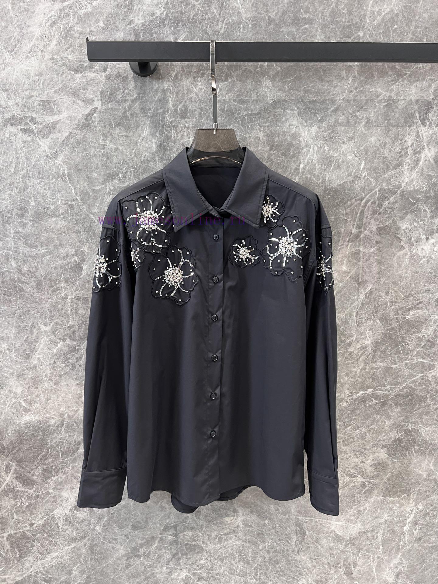 ZC60111 25Ss Early Spring New Three-dimensional Embroidery Nail Bead Flower Long Sleeve Shirt | t5fvl0qm - Image 2
