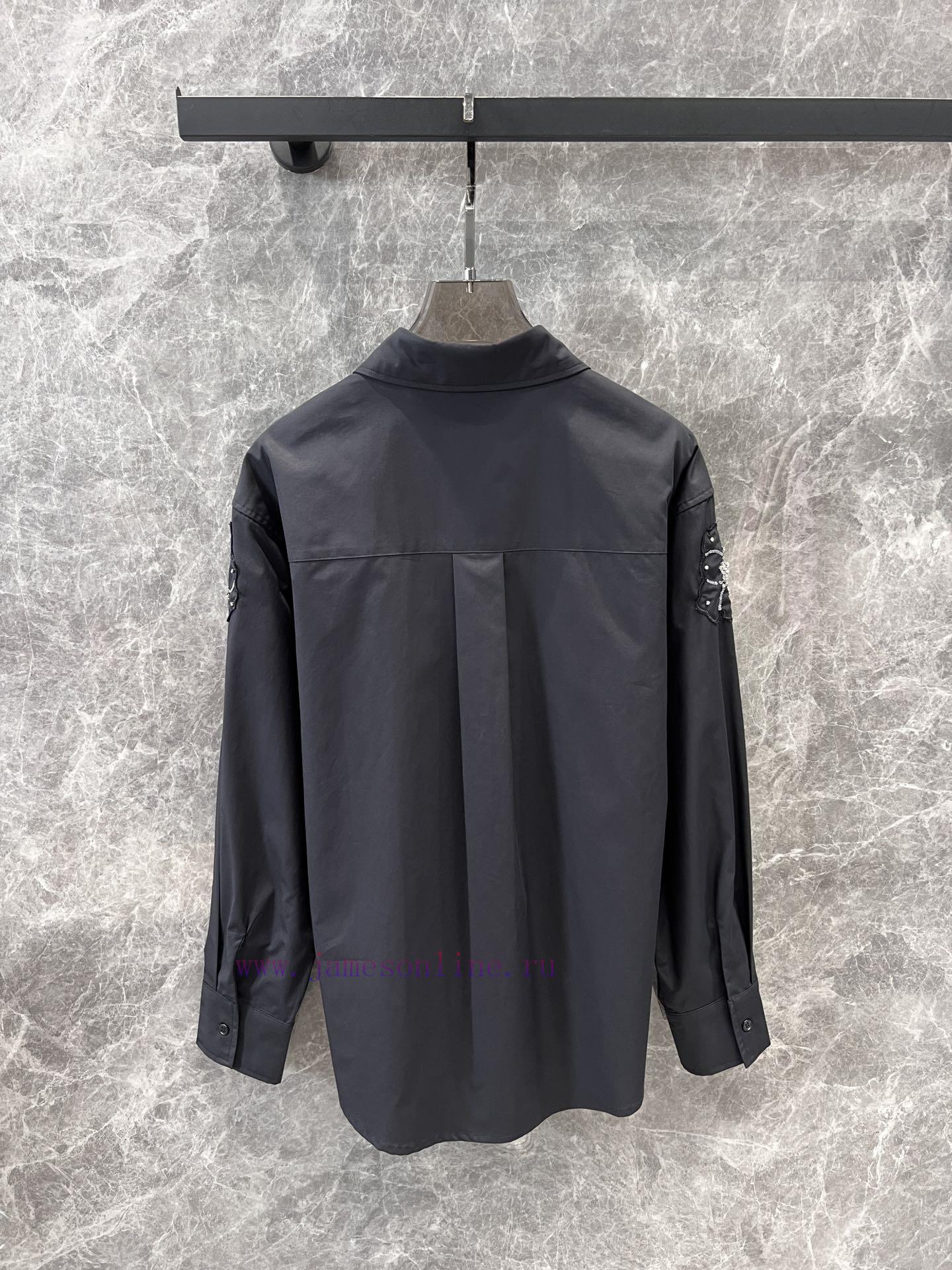 ZC60111 25Ss Early Spring New Three-dimensional Embroidery Nail Bead Flower Long Sleeve Shirt | t5fvl0qm - Image 3