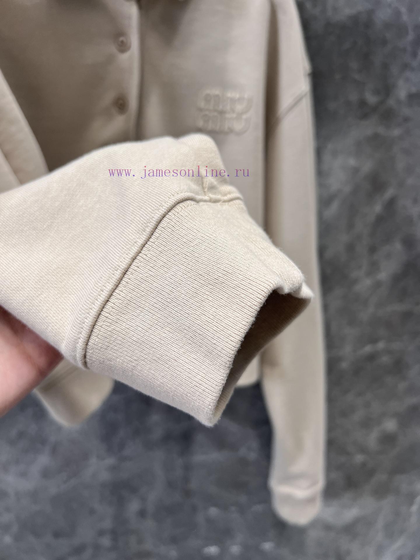 ZT60112 Miumi * 25Ss Early Spring New Embroidered Logo Letter Cotton Polo Sweatshirt+Shorts Set 481n29ed - Image 6