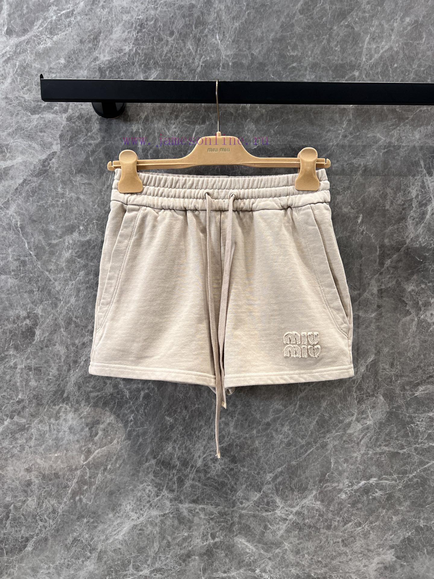 ZT60112 Miumi * 25Ss Early Spring New Embroidered Logo Letter Cotton Polo Sweatshirt+Shorts Set 481n29ed - Image 7