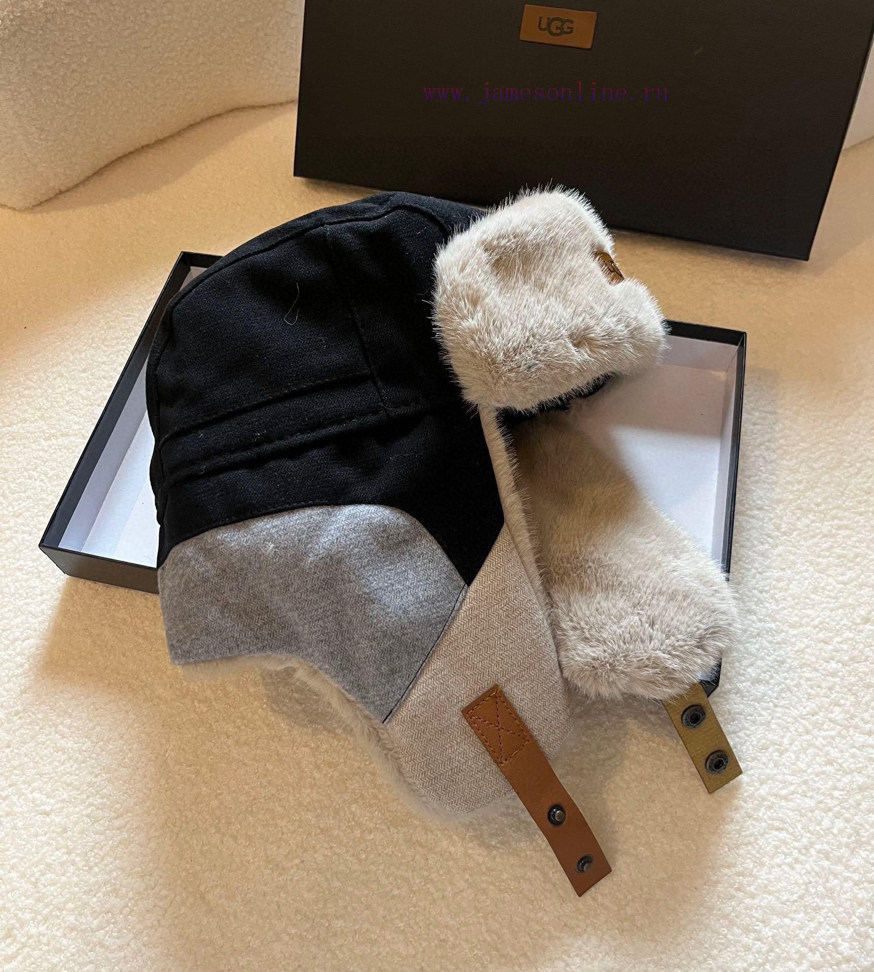 Ugg Autumn/Winter New Ear Protection Hat Rabbit Hair Splicing, High Quality Two Color Headcirjtjwcdw - Image 2