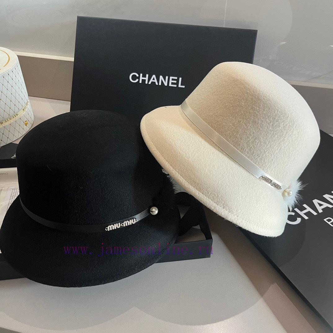 Miumiu autumn and winter new woolen hat, wool basin hat, 100% wool fabric, black and white cn1dvl4dk - Image 10