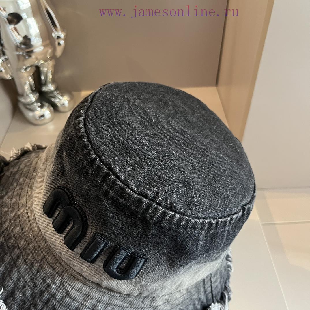 MiuMiu new denim fisherman hat, head circumference 57cmz1593hik - Image 5
