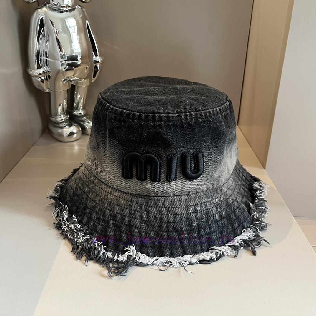 MiuMiu new denim fisherman hat, head circumference 57cmz1593hik - Image 7