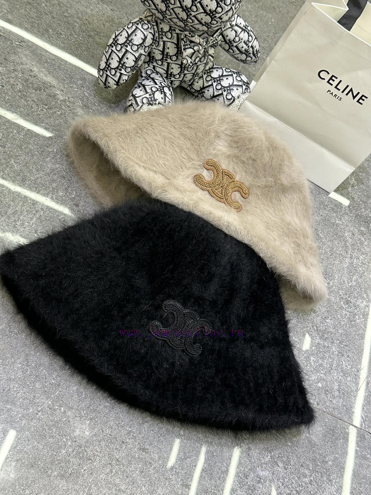 Celine's popular rabbit fur fisherman hat904ob9to - Image 3