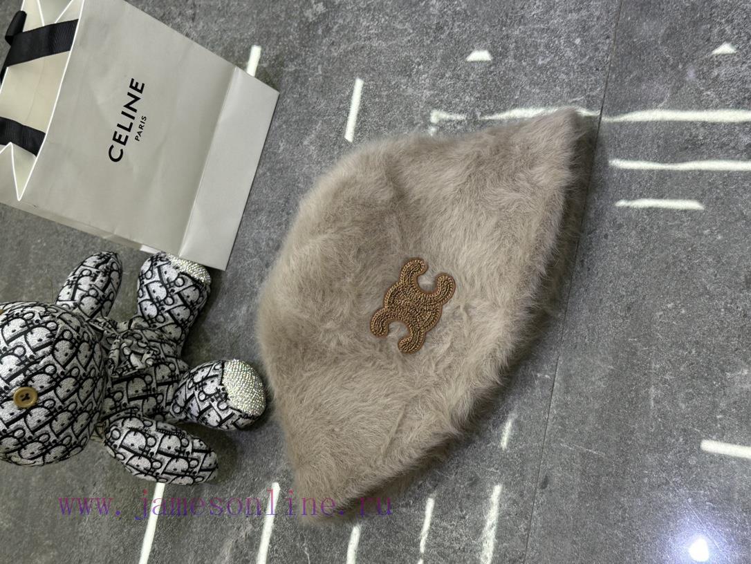 Celine's popular rabbit fur fisherman hat904ob9to - Image 4