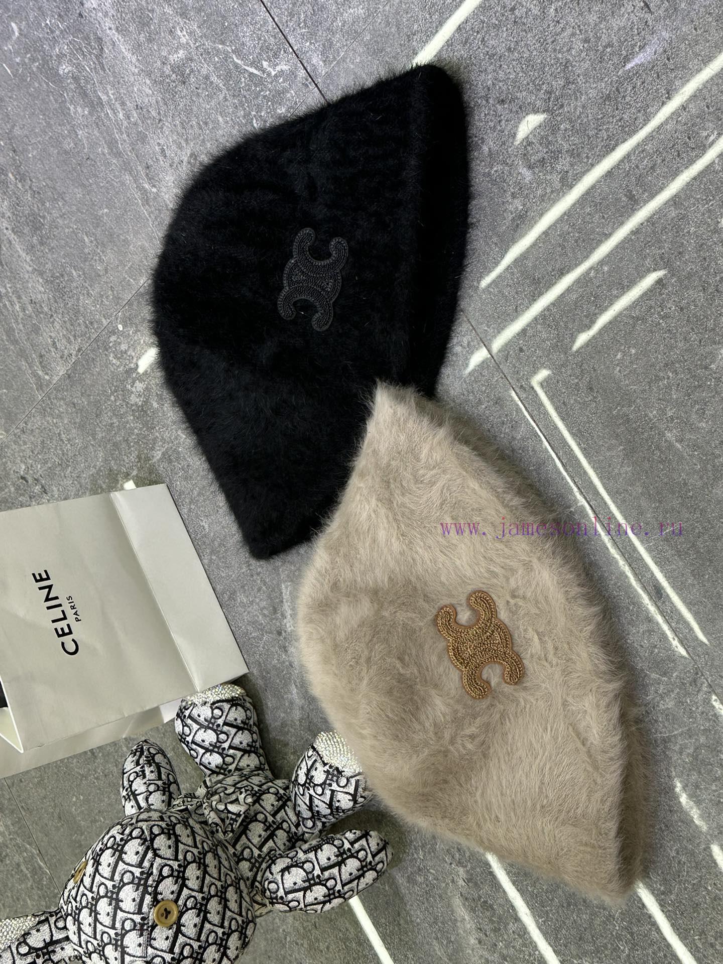 Celine's popular rabbit fur fisherman hat904ob9to - Image 7
