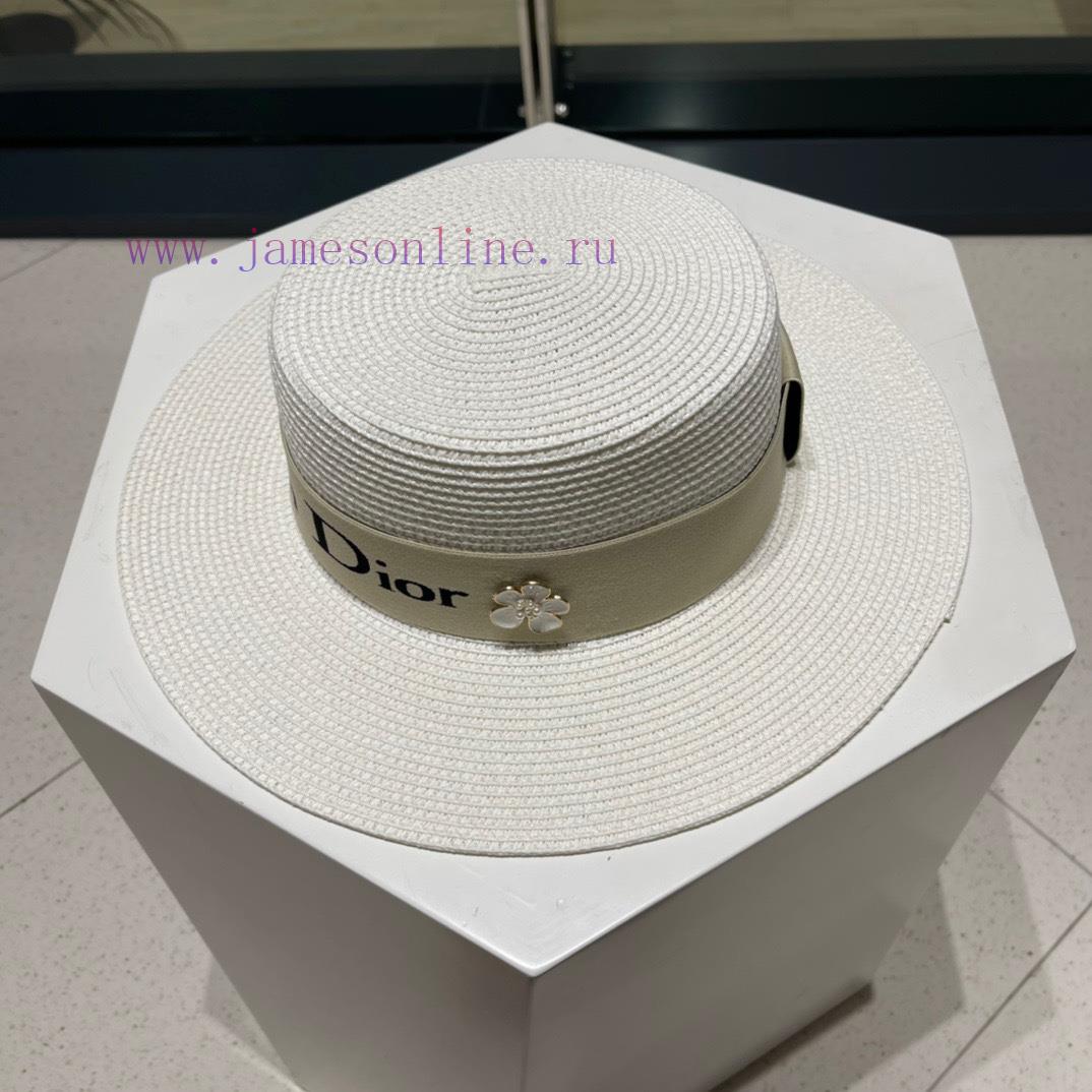 DIOR 2022 new straw woven sunshade hat basin hat 🤩 Beach style, simple and elegant, versatilbdhwrrw8