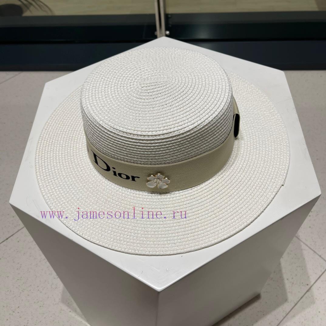 DIOR 2022 new straw woven sunshade hat basin hat 🤩 Beach style, simple and elegant, versatilbdhwrrw8 - Image 2