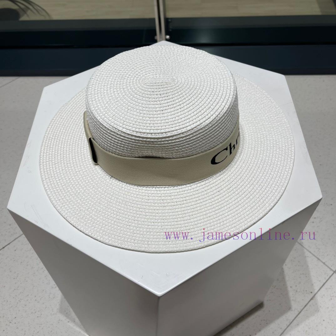 DIOR 2022 new straw woven sunshade hat basin hat 🤩 Beach style, simple and elegant, versatilbdhwrrw8 - Image 4