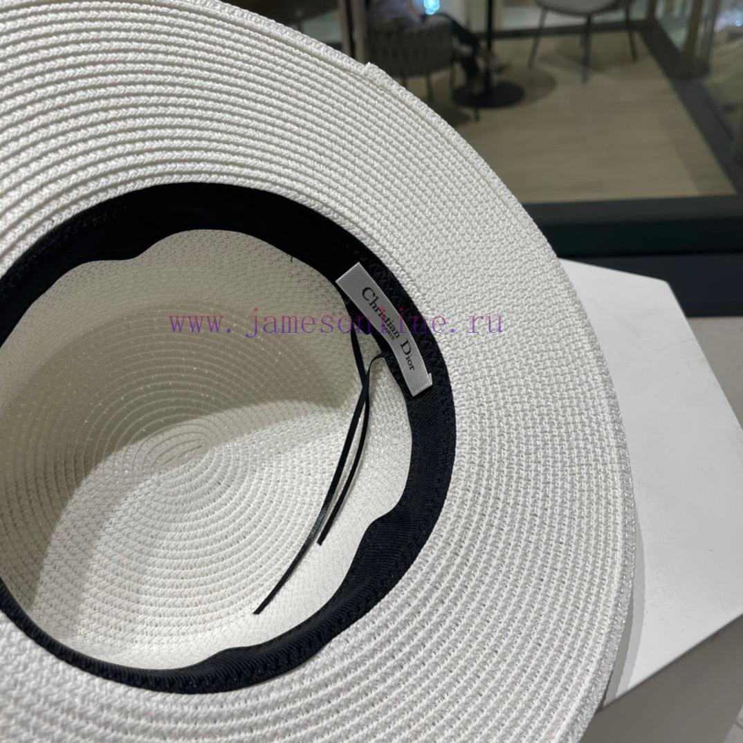 DIOR 2022 new straw woven sunshade hat basin hat 🤩 Beach style, simple and elegant, versatilbdhwrrw8 - Image 10