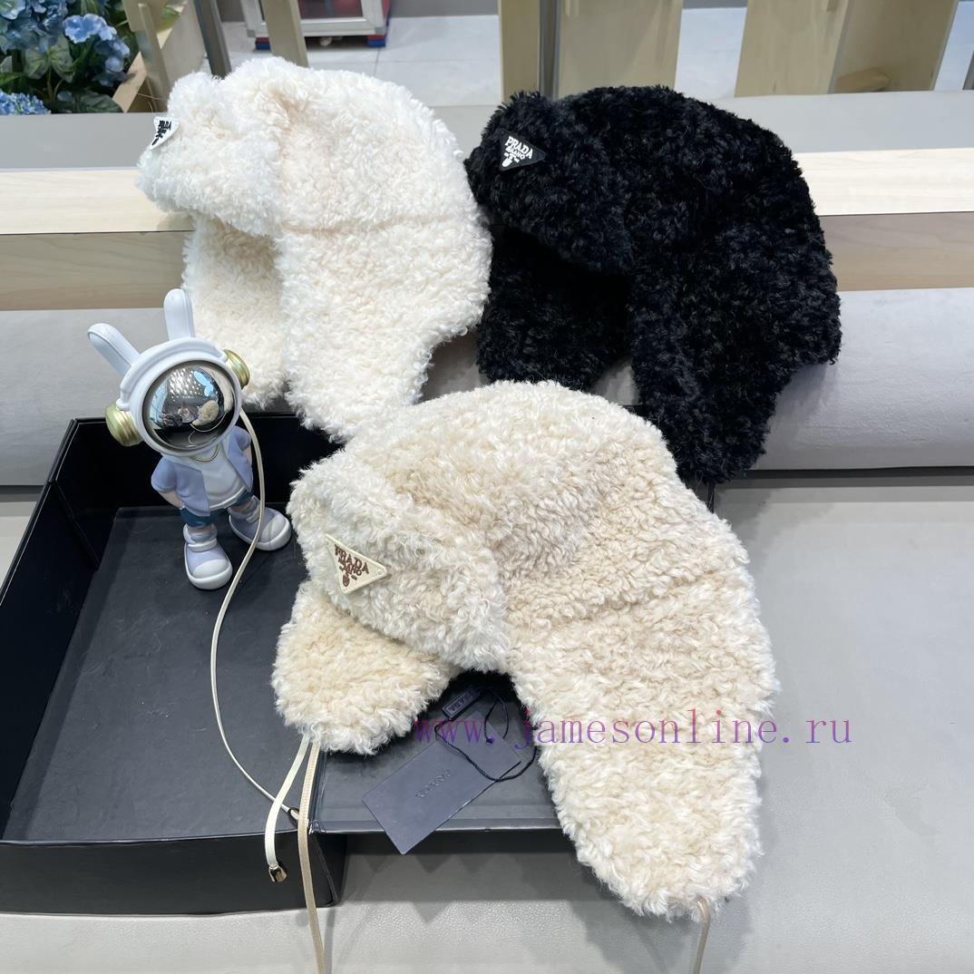 Prada lambhair ear protection hat, Lei Feng hat, warm flying hat, children's autumn and wintpv1evyn5 - Image 6