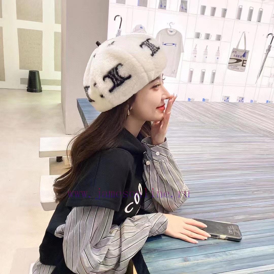 Celine's new autumn and winter beret, hairy bud octagonal hat, with a head circumference of ic7oob5h