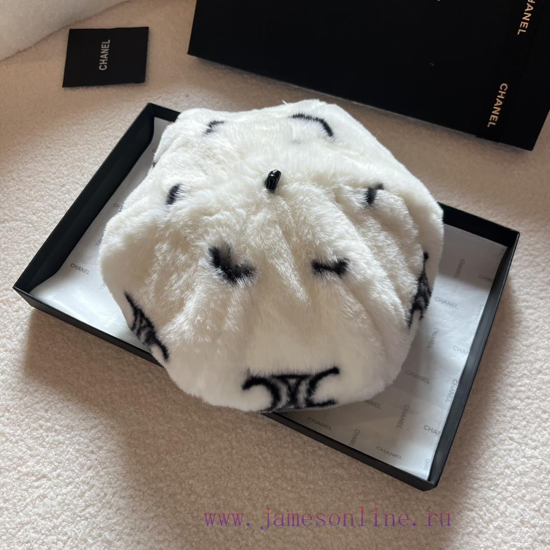 Celine's new autumn and winter beret, hairy bud octagonal hat, with a head circumference of ic7oob5h - Image 4