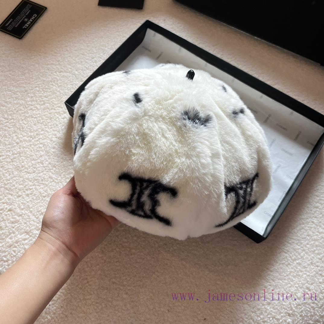 Celine's new autumn and winter beret, hairy bud octagonal hat, with a head circumference of ic7oob5h - Image 6