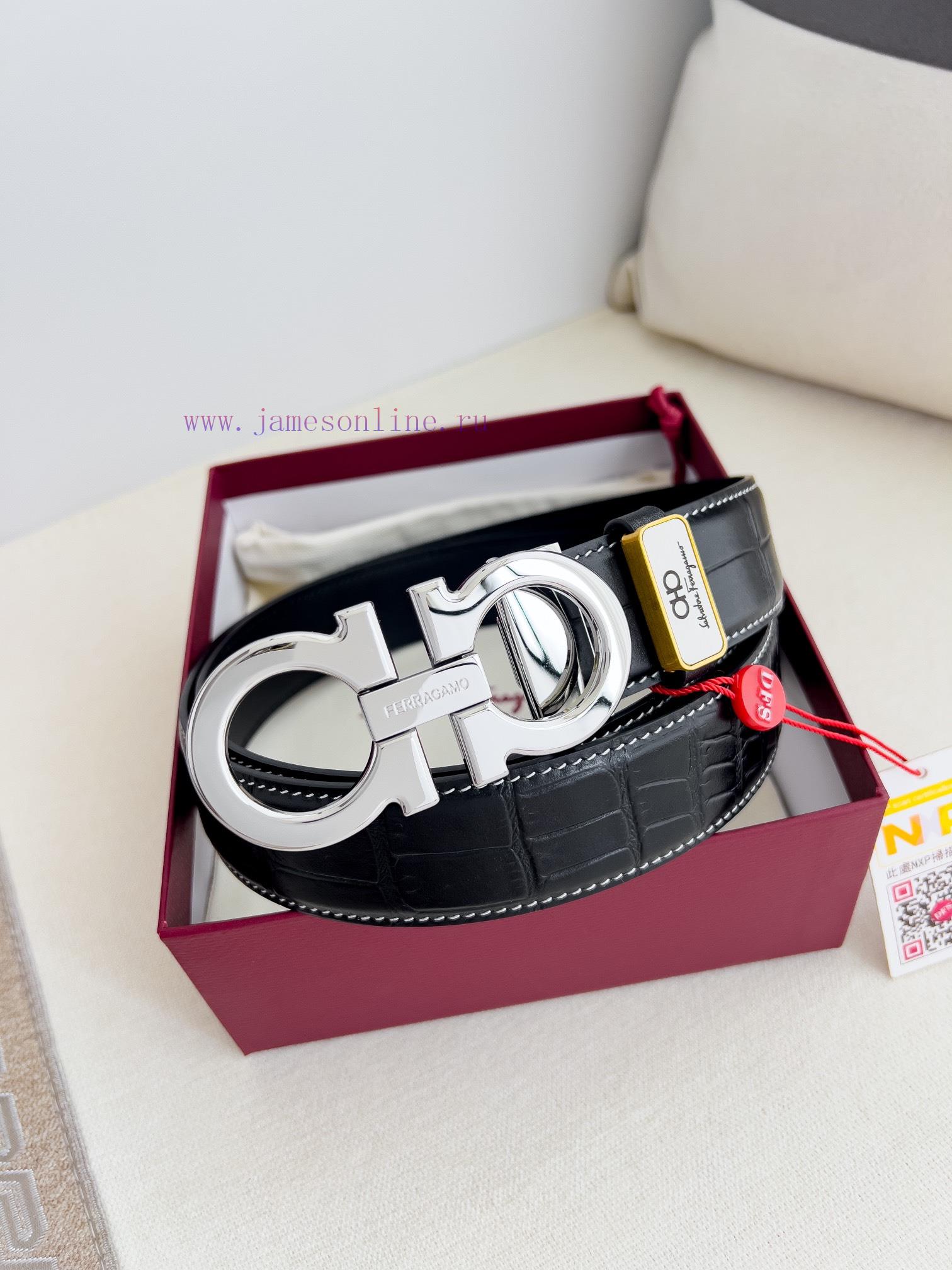 Ferragamo Ferrgamo ️ Belt and beltHanging buckle, classic hanging buckle made of pure copper mafdegk0 - Image 3