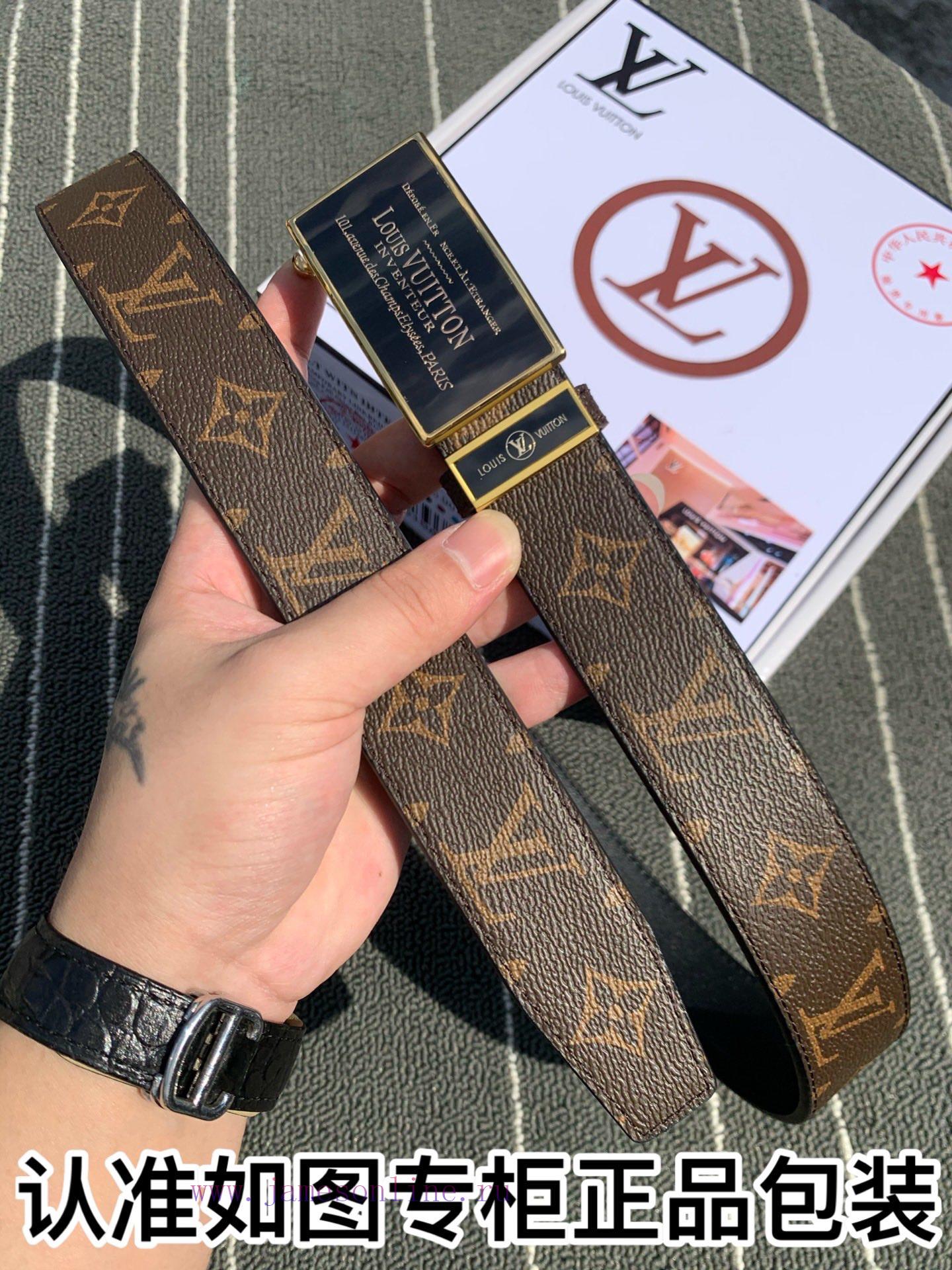 Belt LV Louis Vuitton automatic buckle-The waistband is made of 100% imported original cowhi r86y97hk - Image 6