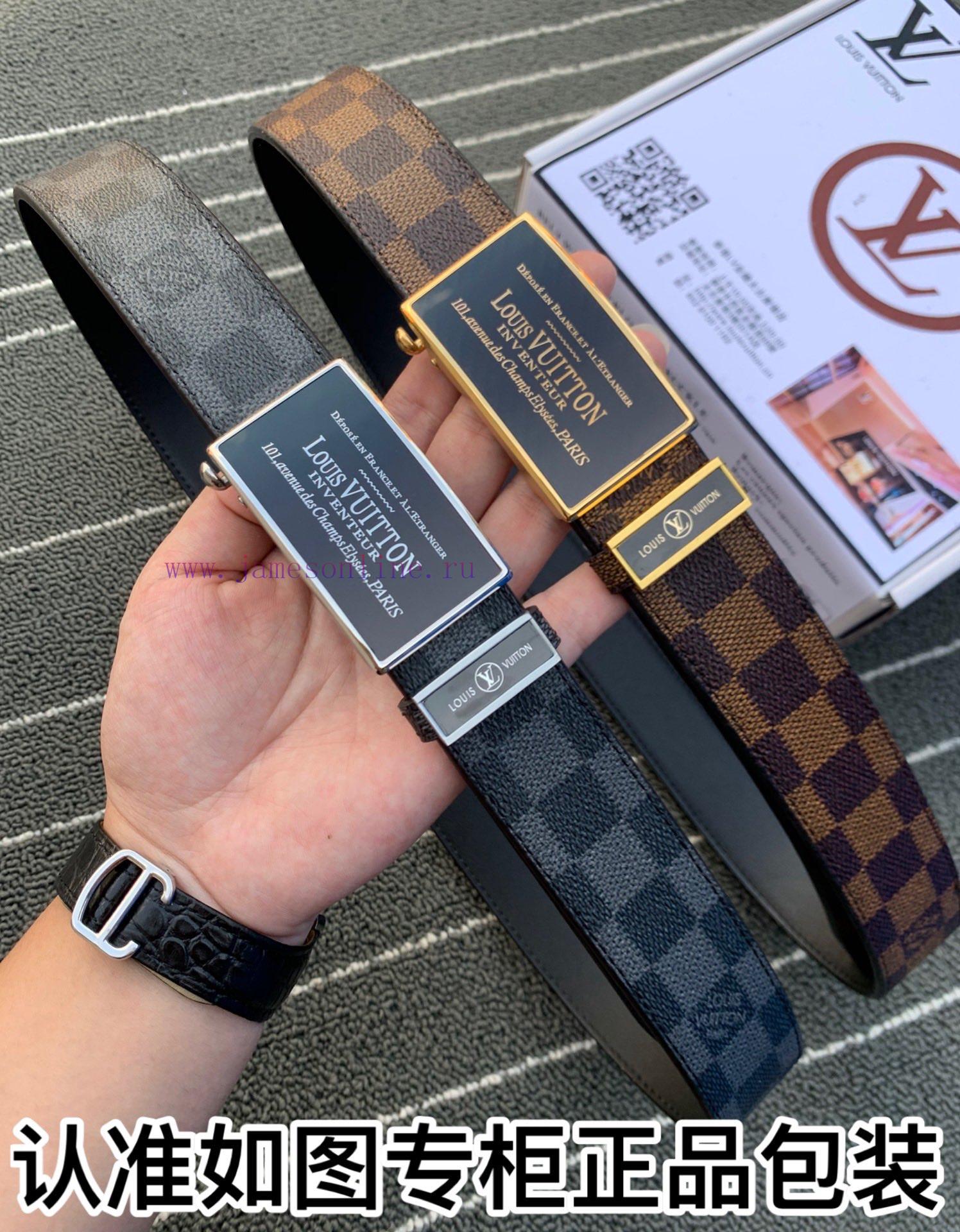 Belt LV Louis Vuitton automatic buckle-The waistband is made of 100% imported original cowhi rw6m3gf2 - Image 9