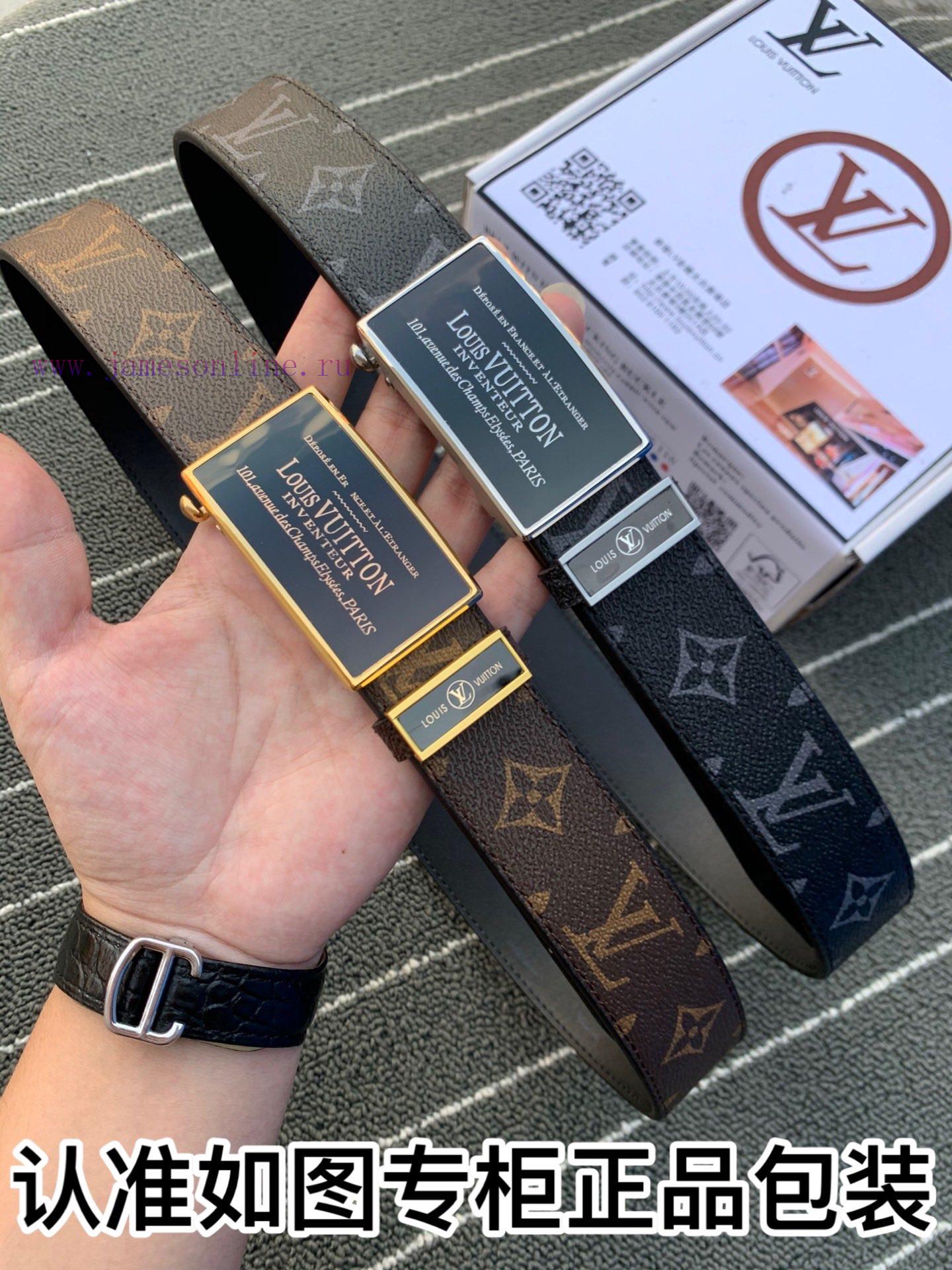 Belt LV Louis Vuitton automatic buckle-The waistband is made of 100% imported original cowhi r86y97hk - Image 9