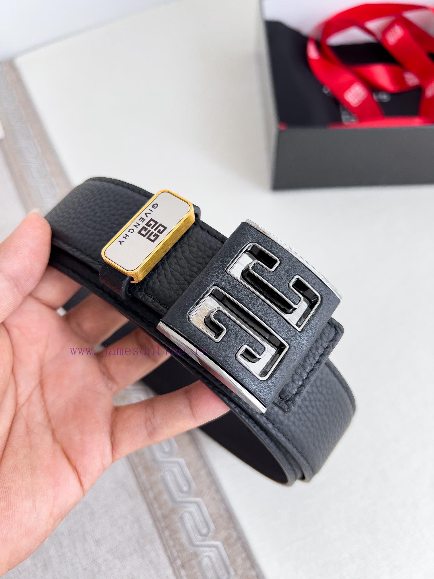 Givenchy GIVENCHY Belt ️ BeltHanging buckle, pure steel material buckle head, double-sided c v4wm1o1l - Image 3