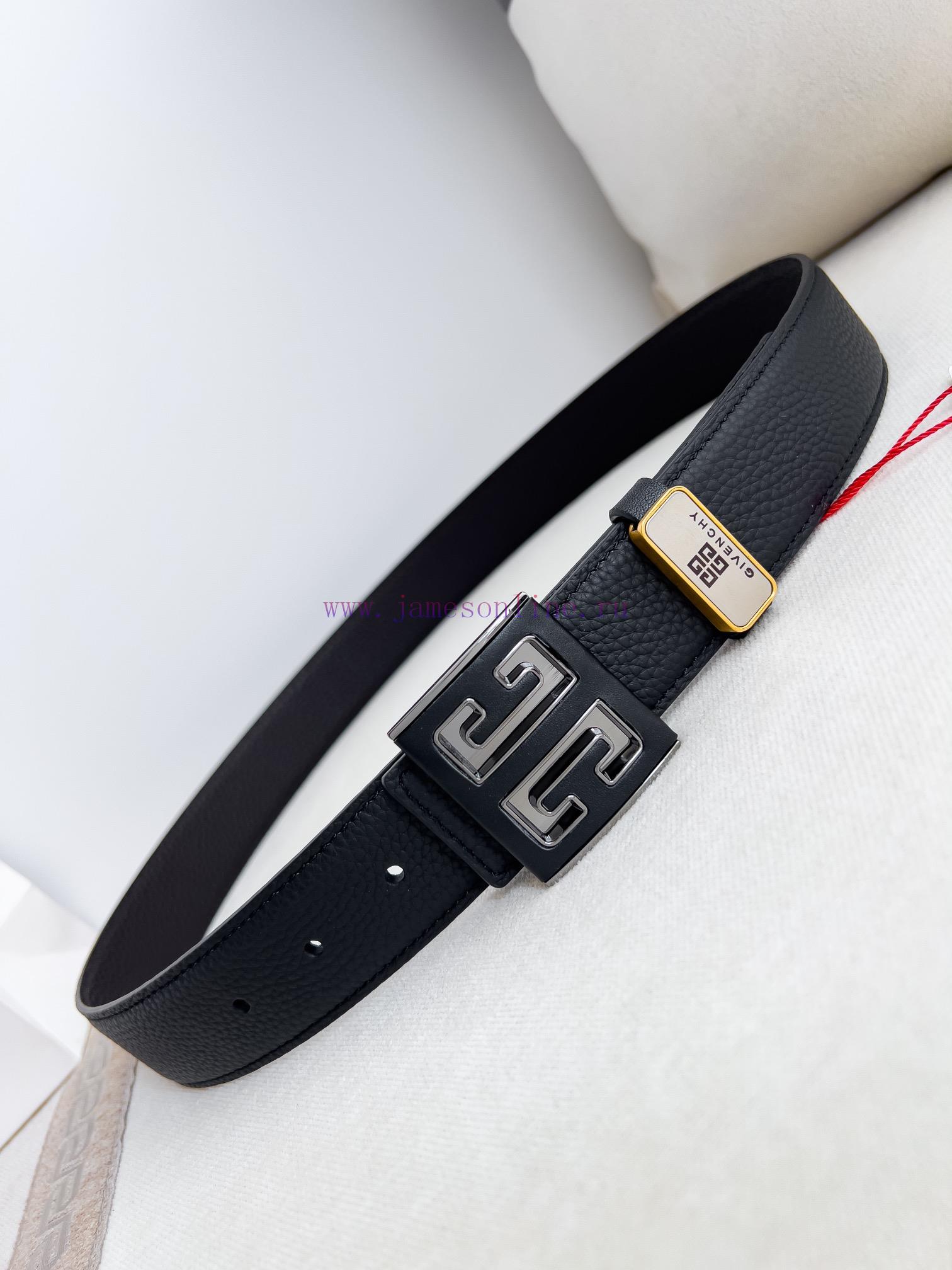 Givenchy GIVENCHY Belt ️ BeltHanging buckle, pure steel material buckle head, double-sided c v4wm1o1l - Image 4
