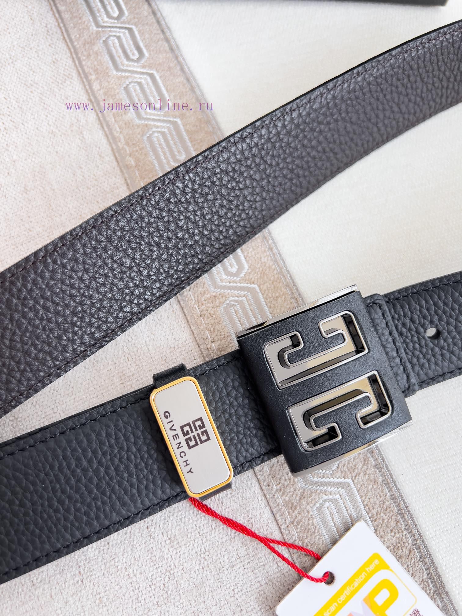 Givenchy GIVENCHY Belt ️ BeltHanging buckle, pure steel material buckle head, double-sided c v4wm1o1l - Image 5
