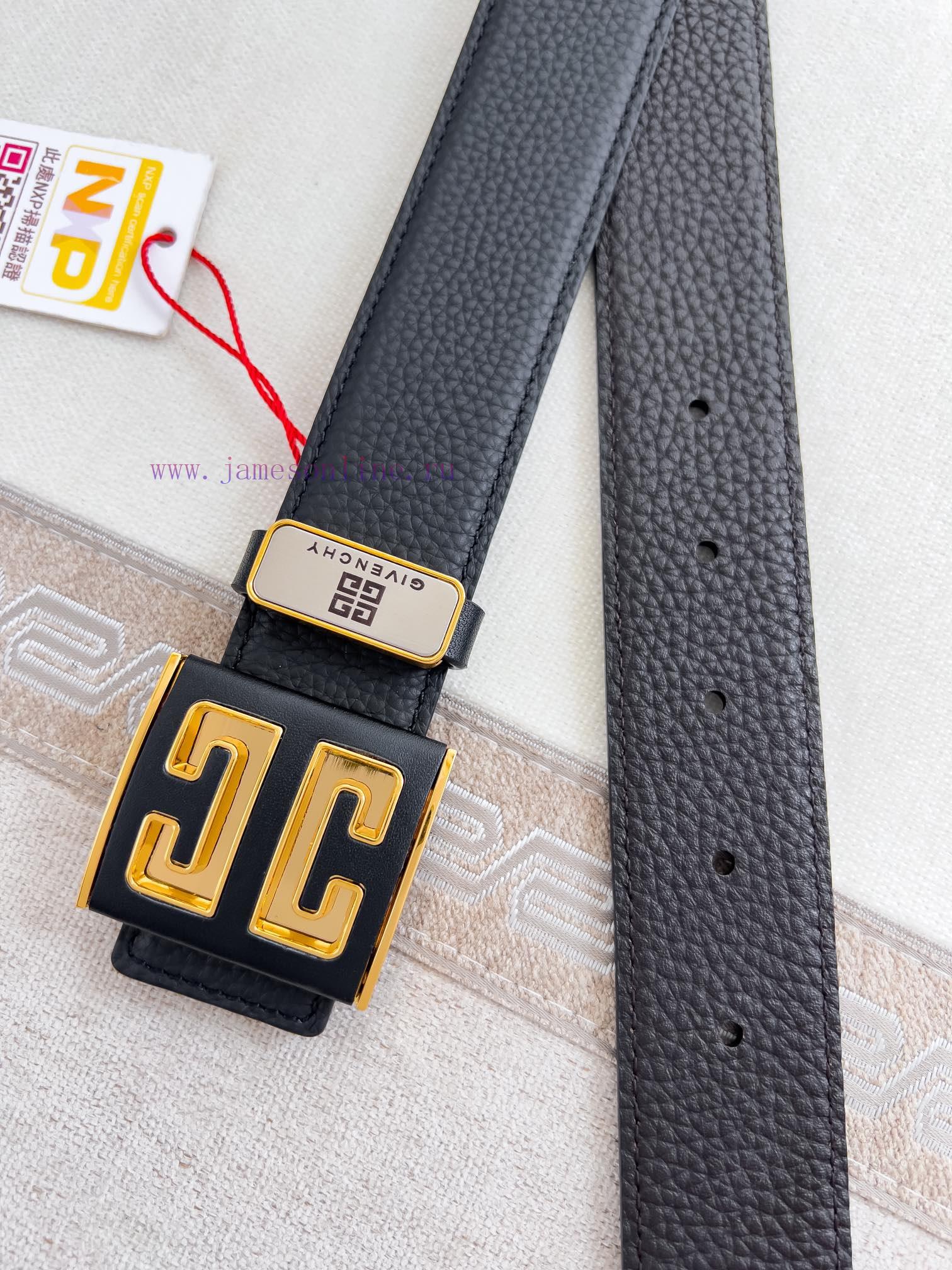Givenchy GIVENCHY Belt ️ BeltHanging buckle, pure steel material buckle head, double-sided c 82pwjib2 - Image 7