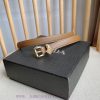 PRADA's elegant Saffiano belt showcases a feminine design with a soft and heartfelt triangul jj8ph1jg