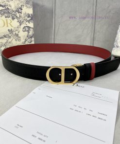 3.5cm width Dior grain textured cowhide hollow "CD" buckle belt, black palm grain grain leat 5et7gdlq