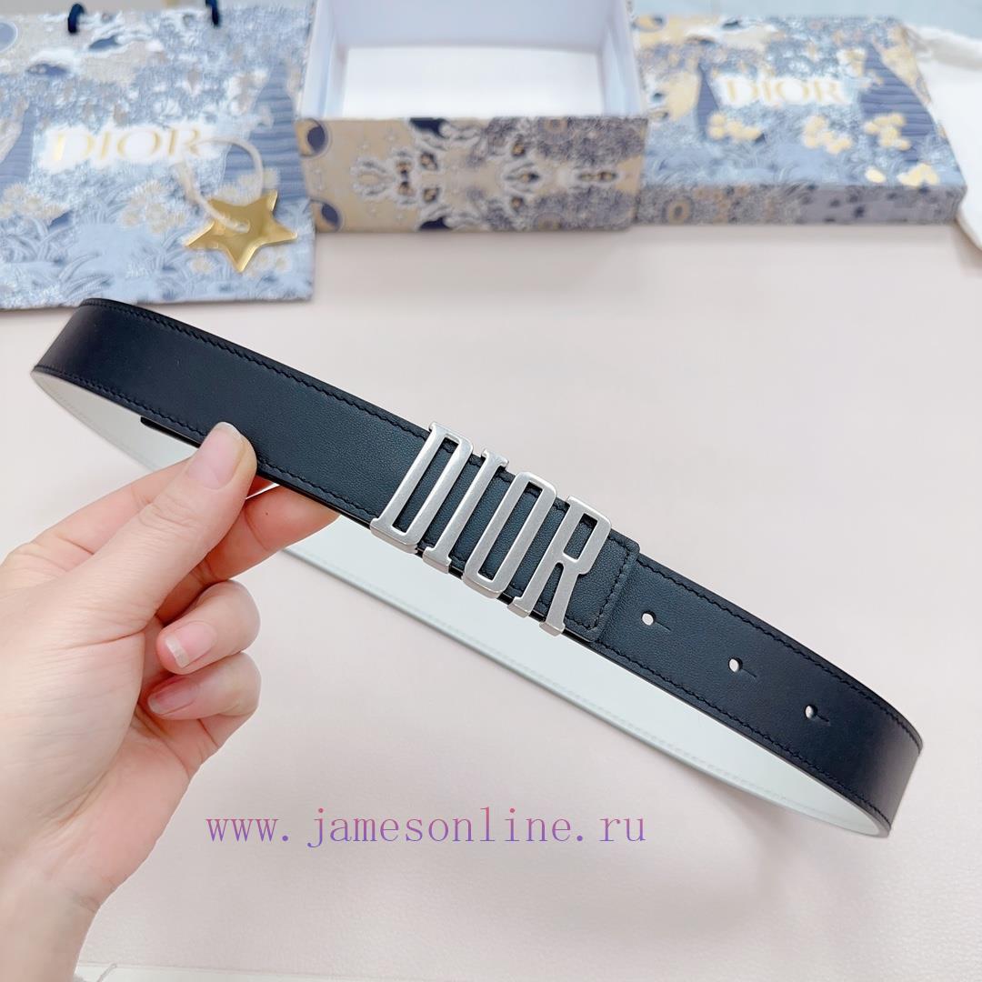Remastered imported original factory leather belt, women's casual belt 3.0cm, Dior new style 1e59vmat - Image 3