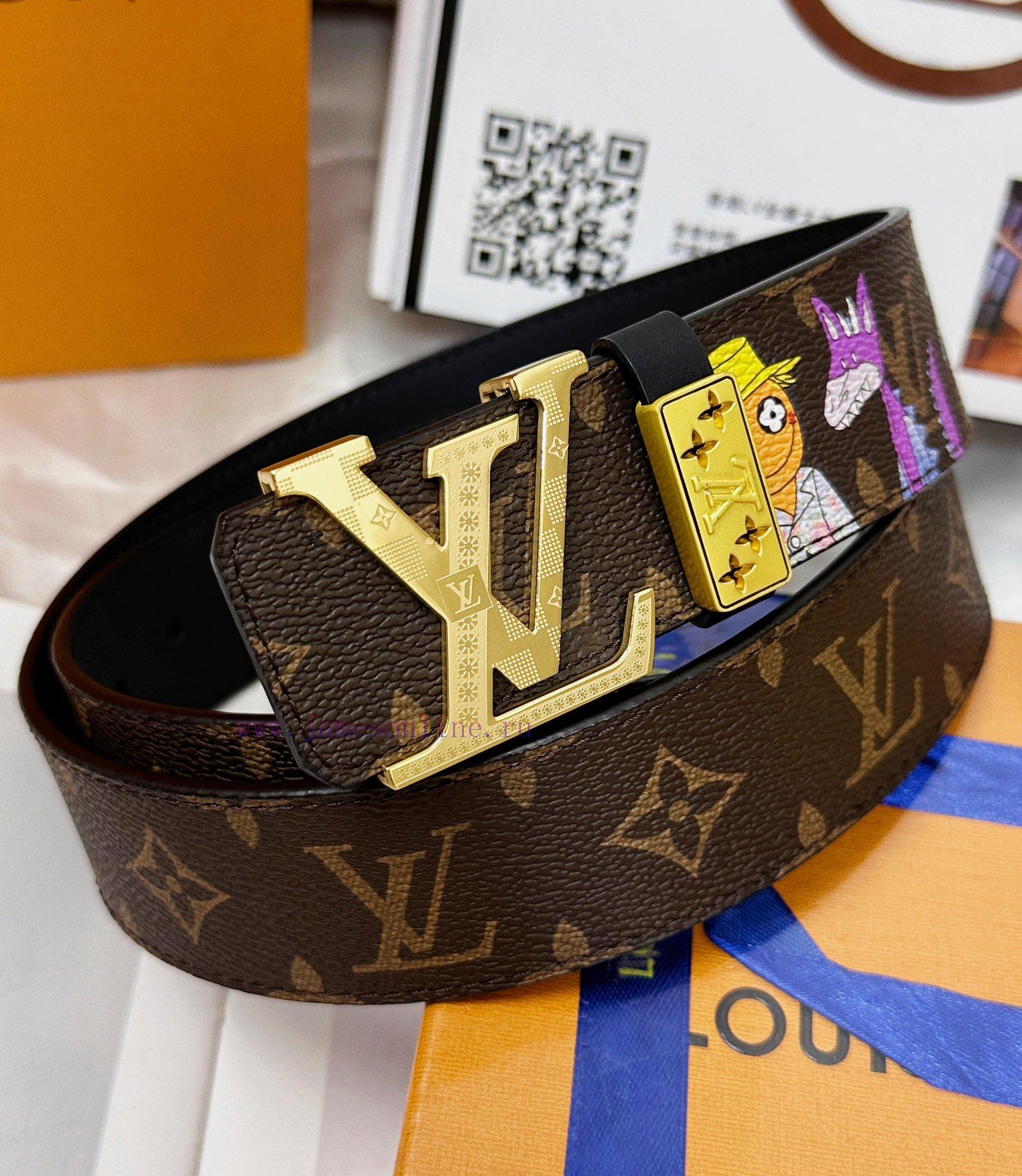 Belt LV Louis Vuitton Top Remakes-The waistband is made of 100% imported top layer cowhide, ybo3a6x0 - Image 3